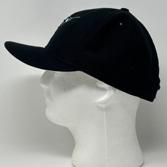 Vintage 90s Florida Marlins Hat Baseball Cap Fitted 7 7/8 Black New Era USA Made - Picture 6 of 10